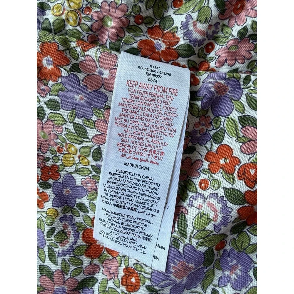 Mini Boden 3 Button Embroidered Trim Wool Blend Coat Sz 4-5 Youth Cottage Whimsy